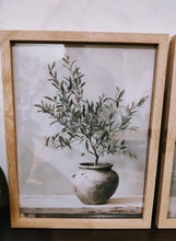 Load image into Gallery viewer, Stunning Set of 3 Wall Art Prints Olive Scandi Style in Oak Wood Glass Frames A3 Size