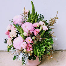 Load image into Gallery viewer, Zara -Stunning Pastel Arrangement in Pink Ceramic Pot
