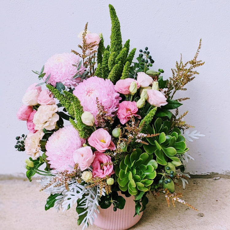 Zara Stunning Pastel Arrangement in Pink Ceramic Pot Ollie's Blooms