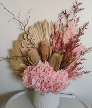 Load image into Gallery viewer, Melissa - Modern Large Pink Neutral Dried arrangement in White Vase
