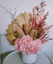 Load image into Gallery viewer, Melissa - Modern Large Pink Neutral Dried arrangement in White Vase
