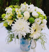 Load image into Gallery viewer, Whitney - White Country Style Arrangement in Jug
