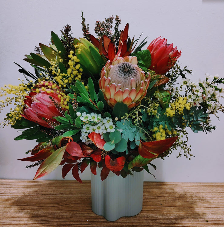 Margot - Native Wild Flowers Arrangement in a Modern Textural Vase