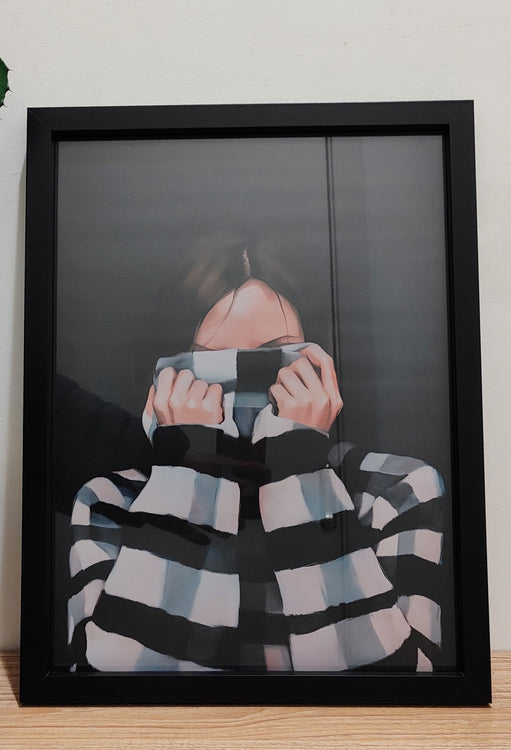 Stunning Wall Art Print in Black Wood Glass Frame A3 Size
