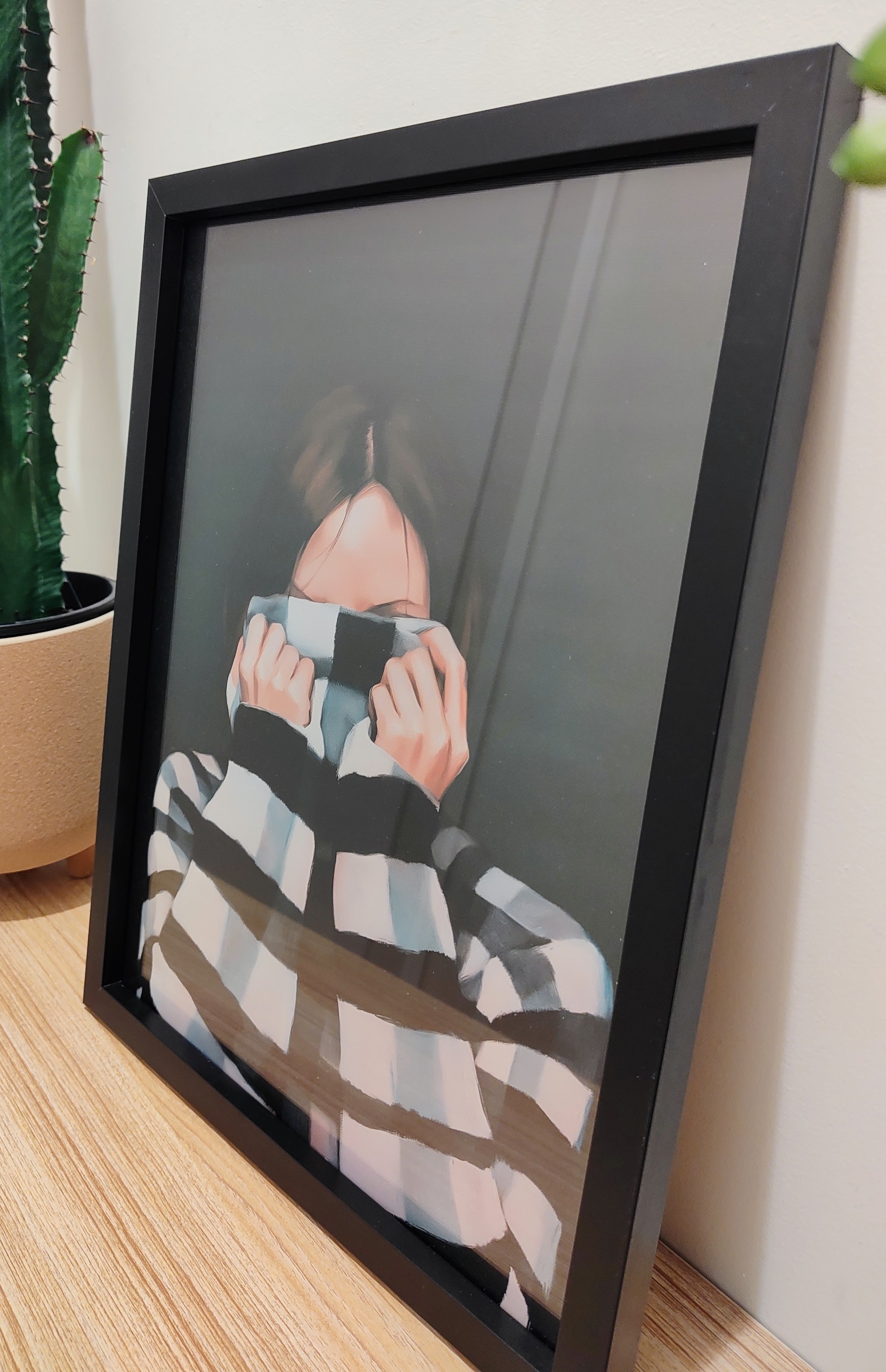 Stunning Wall Art Print in Black Wood Glass Frame A3 Size