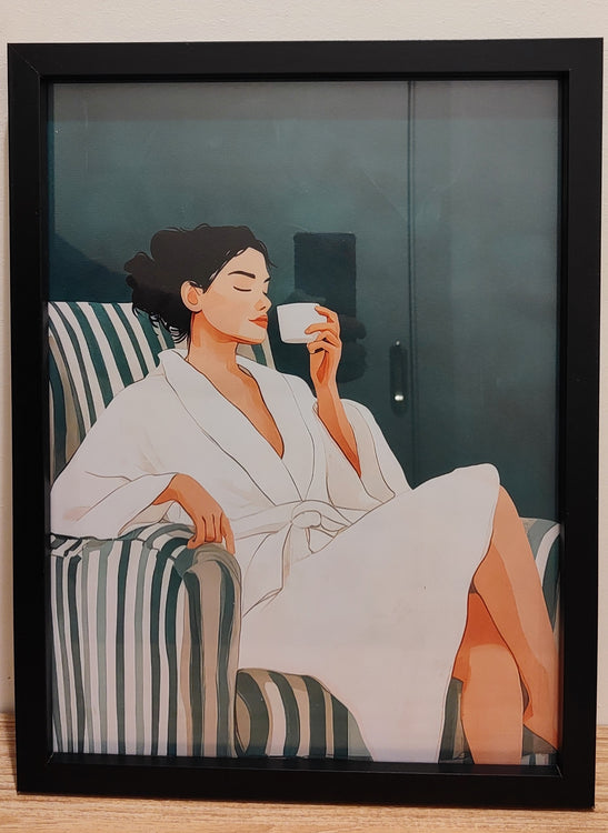 Stunning Wall Art Print in Black Wood Glass Frame A3 Size