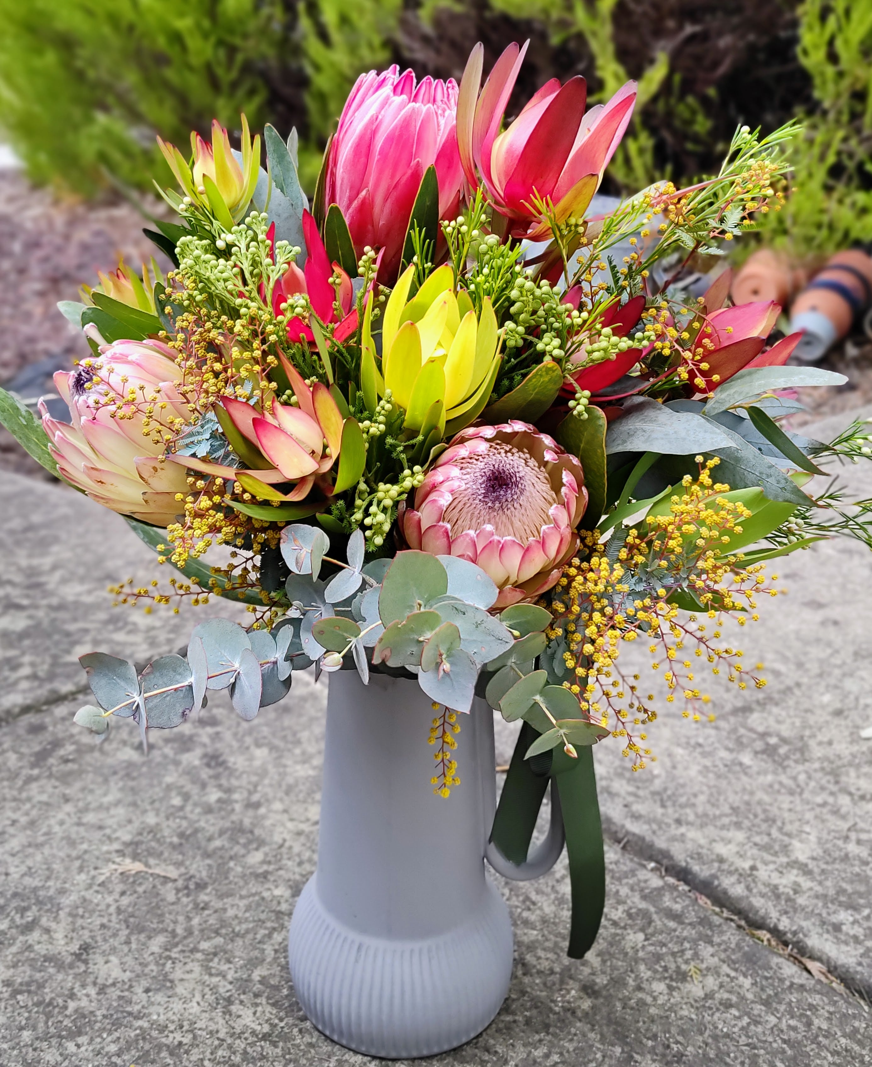 Robbie - Native Wild Flowers Arrangement in a Robert Gordon Cashmere Poet's Dream Jug