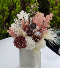 Load image into Gallery viewer, Sophie -Large Sophisticated Modern Rustic Everlasting Dried Arrangement in White Vase
