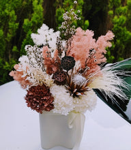 Load image into Gallery viewer, Sophie -Large Sophisticated Modern Rustic Everlasting Dried Arrangement in White Vase
