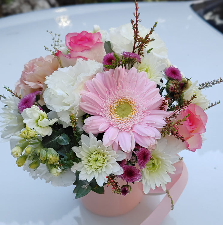 Emma - Pink & White All Round Arrangement in Maxwell Williams Blush Pink Mug