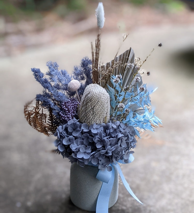 Alex - Everlasting Dusty Blue Dried Arrangement