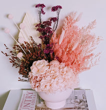 Load image into Gallery viewer, Amanda - Modern Rustic Pink Neutral Everlasting Dried Arrangement in Pink Vase
