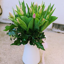 Load image into Gallery viewer, Country Divine - 20 Elegant Tulips with foliage in Jug
