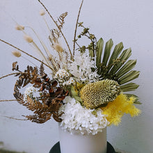 Load image into Gallery viewer, Bonnie - Everlasting Natural with touch of Mocha &amp; Bright colour in White Vase
