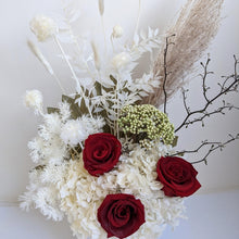 Load image into Gallery viewer, Amour - Everlasting Stunning Red White Dried Arrangement
