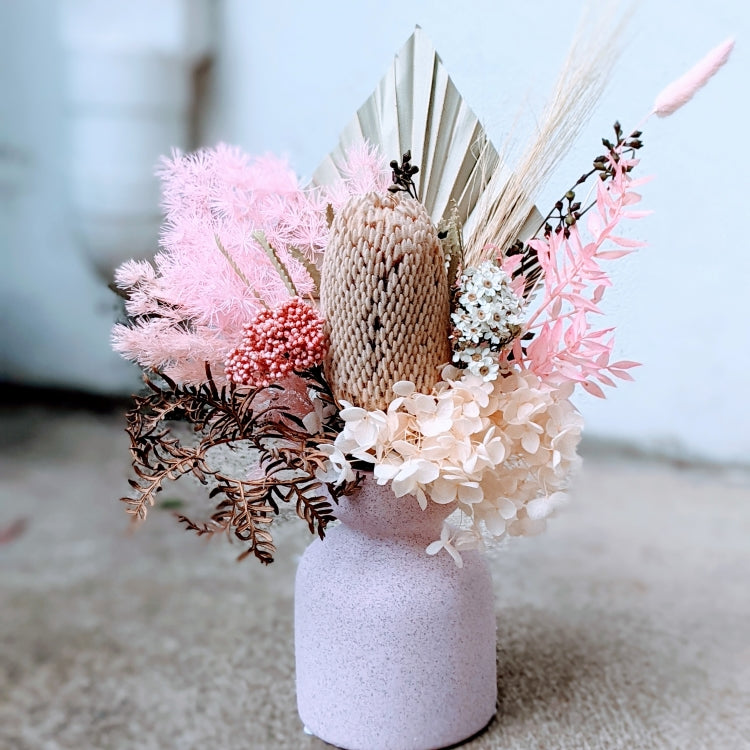 Jacinta - Everlasting Sandy Pink Dried Arrangement