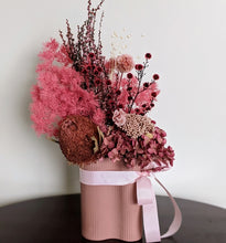 Load image into Gallery viewer, Kendall - Modern Everlasting Dried Arrangement in Small Marmoset Found Ochre Infinity Vase
