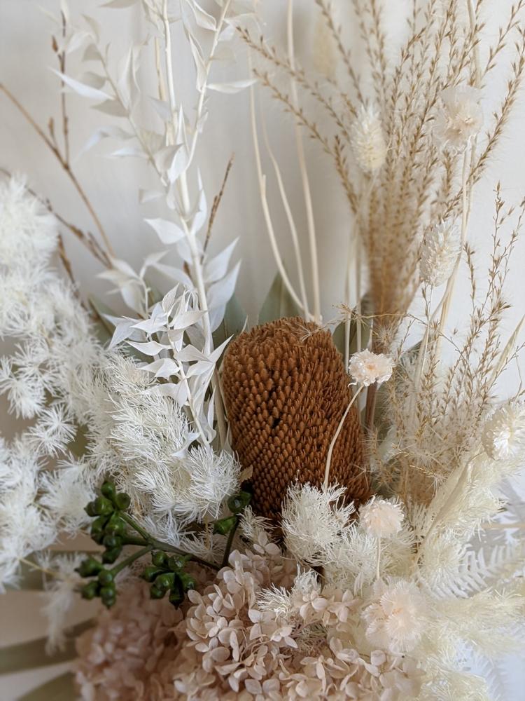 Olivia - Everlasting Latte & White Dried Arrangement – Ollie's Blooms ...