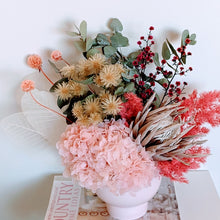 Load image into Gallery viewer, Nikita - Modern Blush Pink Neutral Everlasting Dried Arrangement in Pink Vase
