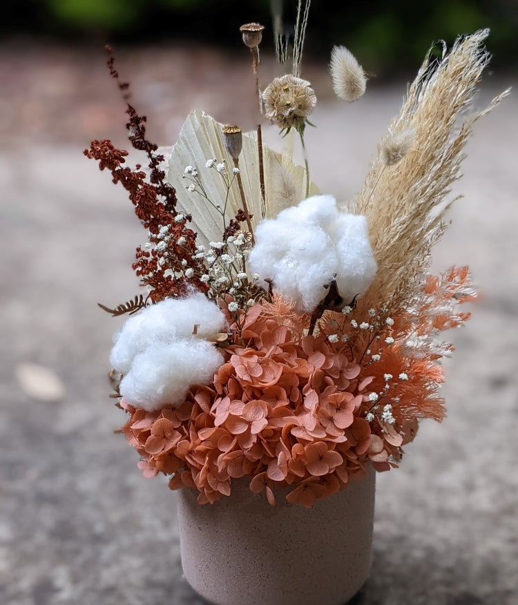 Rachelle - Small Everlasting Rustic Orange Dried Arrangement