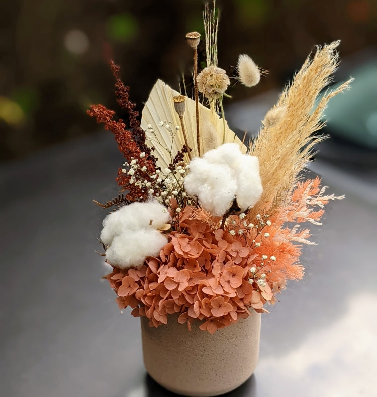 Rachelle - Small Everlasting Rustic Orange Dried Arrangement