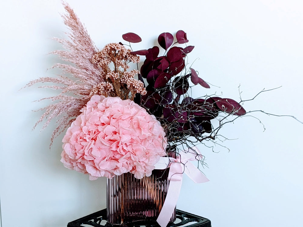 Roselyn - Limited Edition Modern Everlasting Dried Arrangement in Marmoset Found Rose Vase