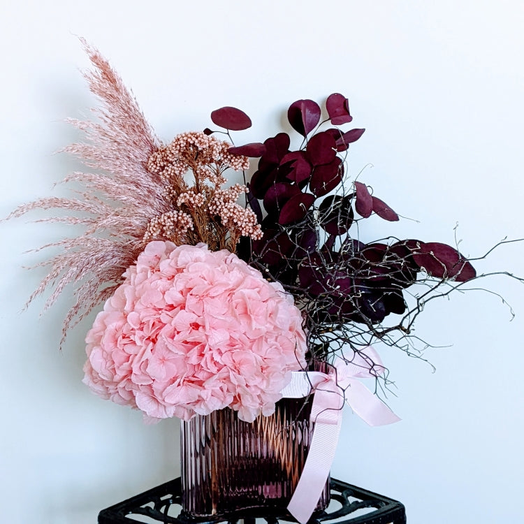 Roselyn - Limited Edition Modern Everlasting Dried Arrangement in Marmoset Found Rose Vase