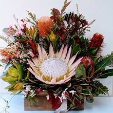 Load image into Gallery viewer, Russell - Native Arrangement in Rustic Wooden Box - Ollie&#39;s Blooms &amp; Plants
