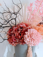 Load image into Gallery viewer, Summer Sunset - Peachy Pink and White Everlasting Dried Arrangement
