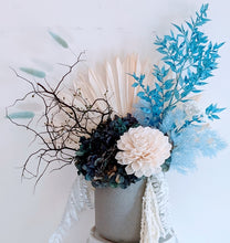 Load image into Gallery viewer, Winter Blues - Blue and White Everlasting Dried Arrangement

